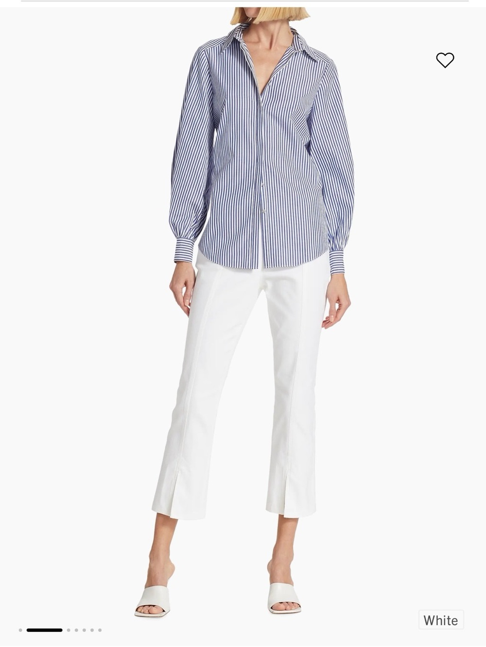 CINQ A SEPT luxury front seem cropped mini flare all white denim jeans 6
